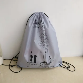 

Wholesale 500PCS/Lot 2018 Fashion kids backpacks DIY drawstring bags Custom printed company logo Backpack Nylon Drawstring Bags