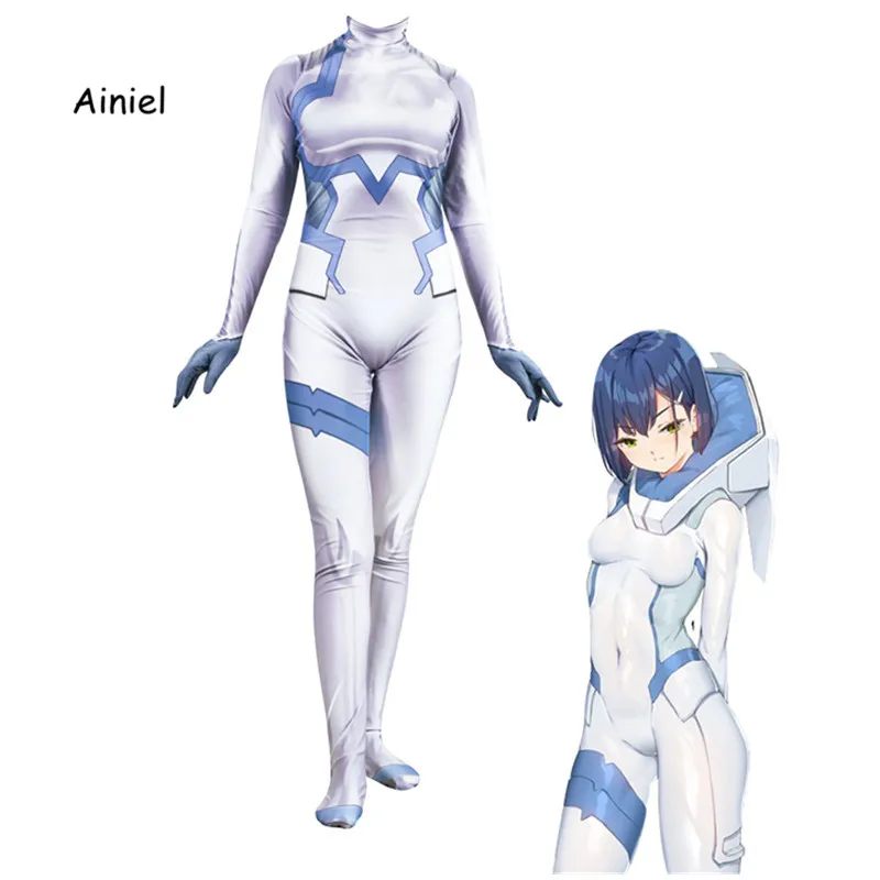 

Ainiel 2018 New Arrival Darling In The Franxx 002 Cosplay Costume Lycra Spandex 3D Printing Zentai Bodysuit Kids Adult