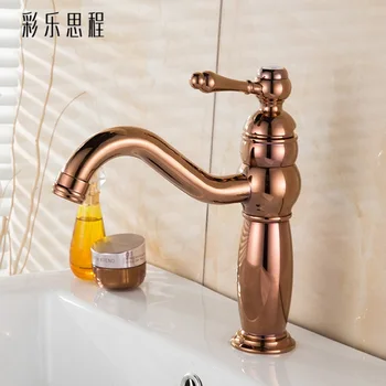 

All copper Antique Rose Gold bathroom wash dish faucet