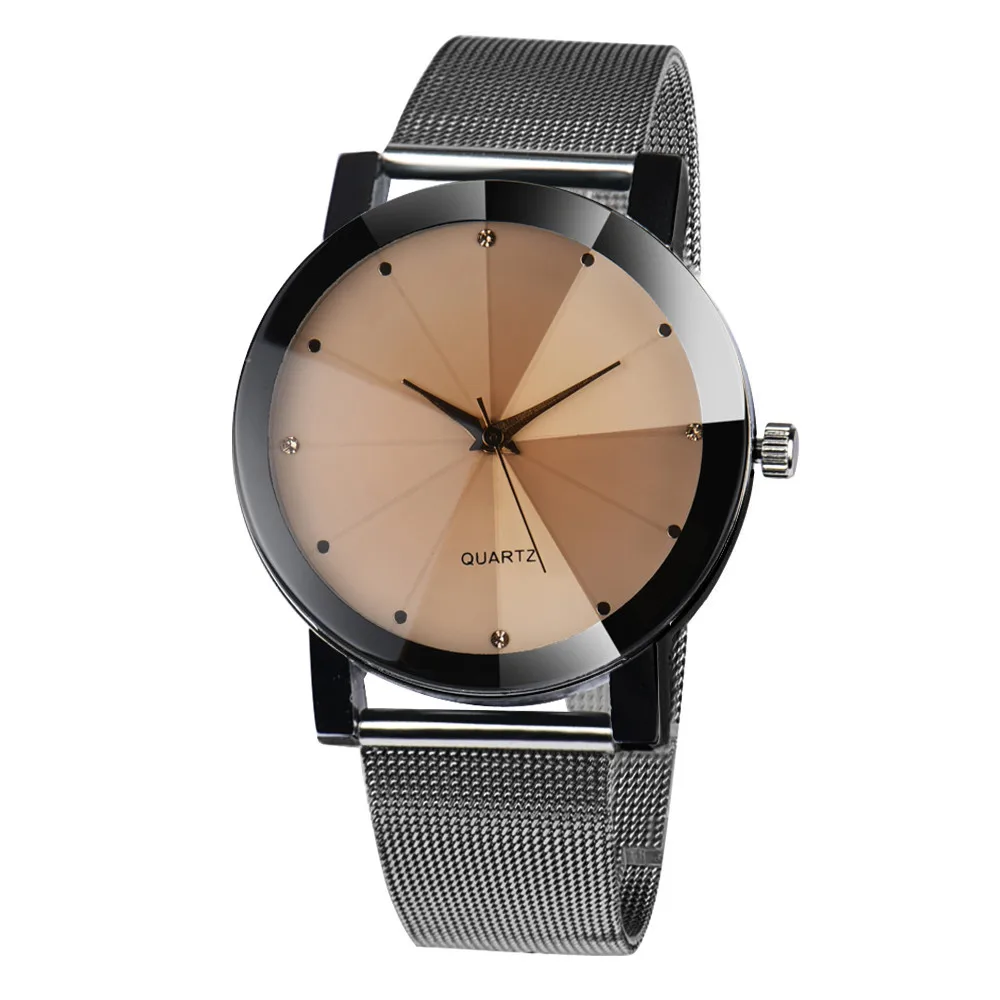 Mesh Stainless Steel Simple Watches Lovers' Top Brand Luxury Quartz