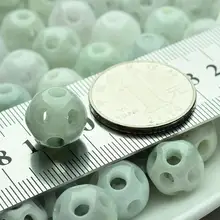 35 шт натуральный сорт Зеленый жадеит нефрит уникальные Счастливые новые свободные бусины