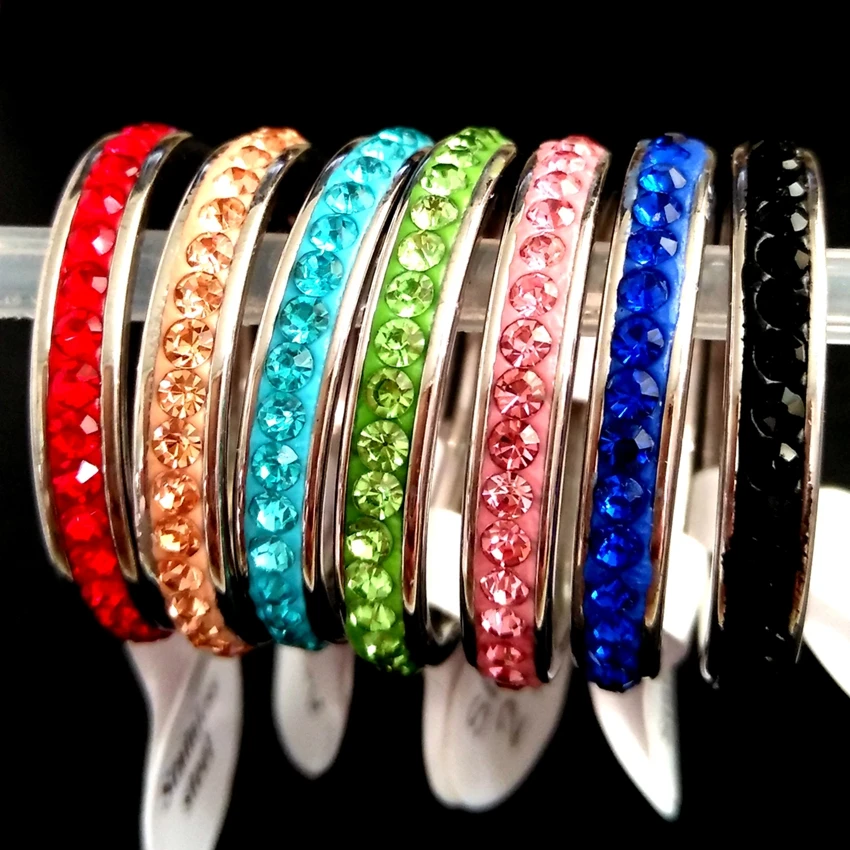 

36pcs Colorful One Row Zircon Stainless Steel CZ Wedding Rings Engagement Jewelry Male Female Star Shiny Crystal Finger Ring