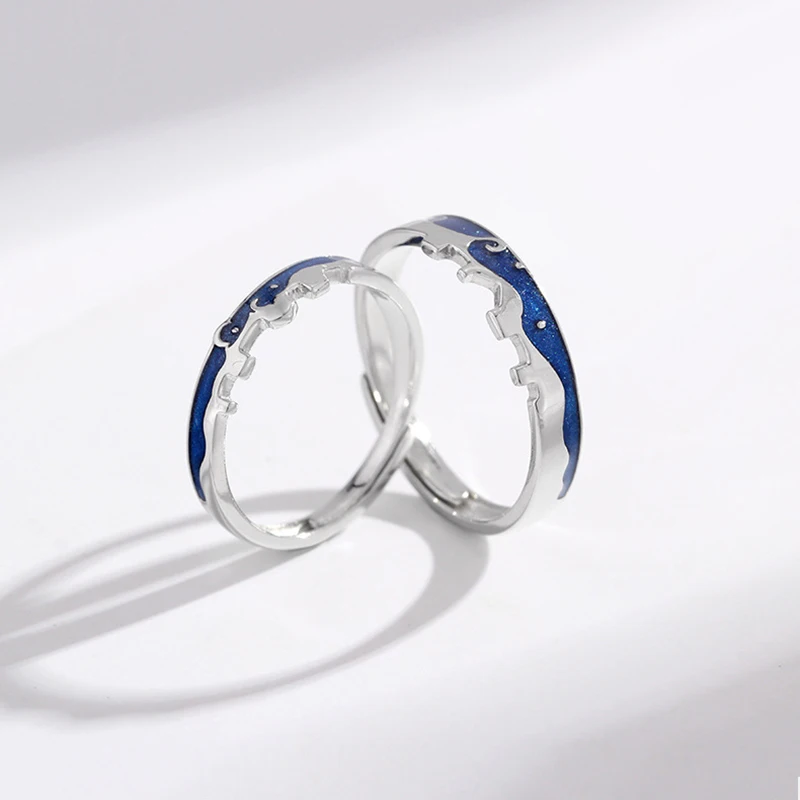 Qevila Fashion S925 Sterling Silver Original Allure Love Couple Rings For Lovers Texture Elegant Sexy Ring For Women Men Jewelry (2)