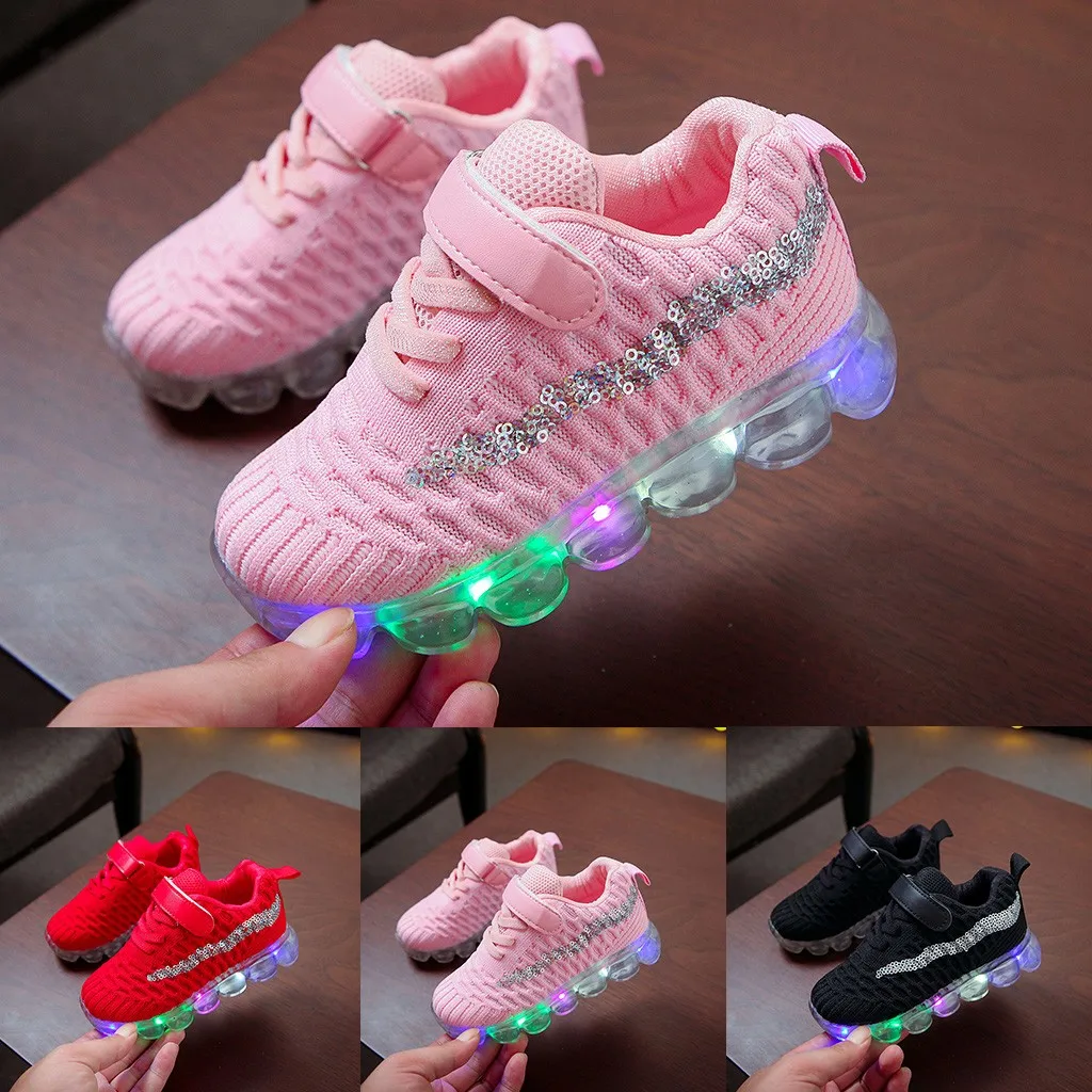 Детская обувь для маленьких девочек; детские кроссовки для мальчиков; обувь с подсветкой; светящаяся спортивная обувь для бега; Повседневная розовая детская обувь; Tenis Infantil