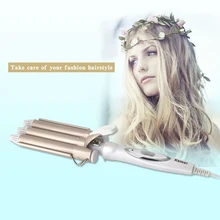 Kemei инструменты для ухода за волосами и укладки утюжок для завивки волос щипцы для завивки волос Вращающийся стиль стайлер для завивки волос керамический бигуди с защитой от ожогов 4