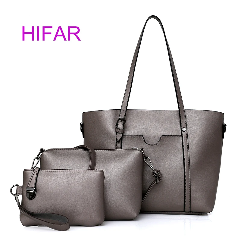 

2017New Brand 3 Pcs/set Women Handbags High Quality Ladies Shoulder Bags Female Solid Tote Bag Casual Messenger Bag Sac A Main