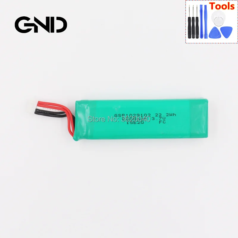 GND 3,7 V 6000mAh GSP1029102 сменная батарея для JBL Charge 2 Plus, Charge 2+, charge 3 динамик литий-ионная литий-полимерная батарея