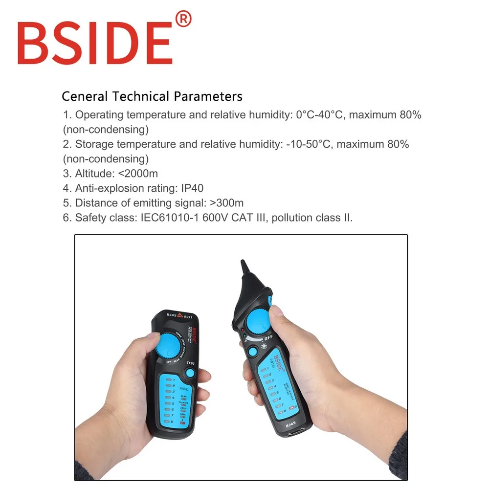 Портативный BSIDE FWT81 кабельный трекер портативный многофункциональный RJ45 RJ11 телефонный провод сеть LAN ТВ электролиния Finder Тестер