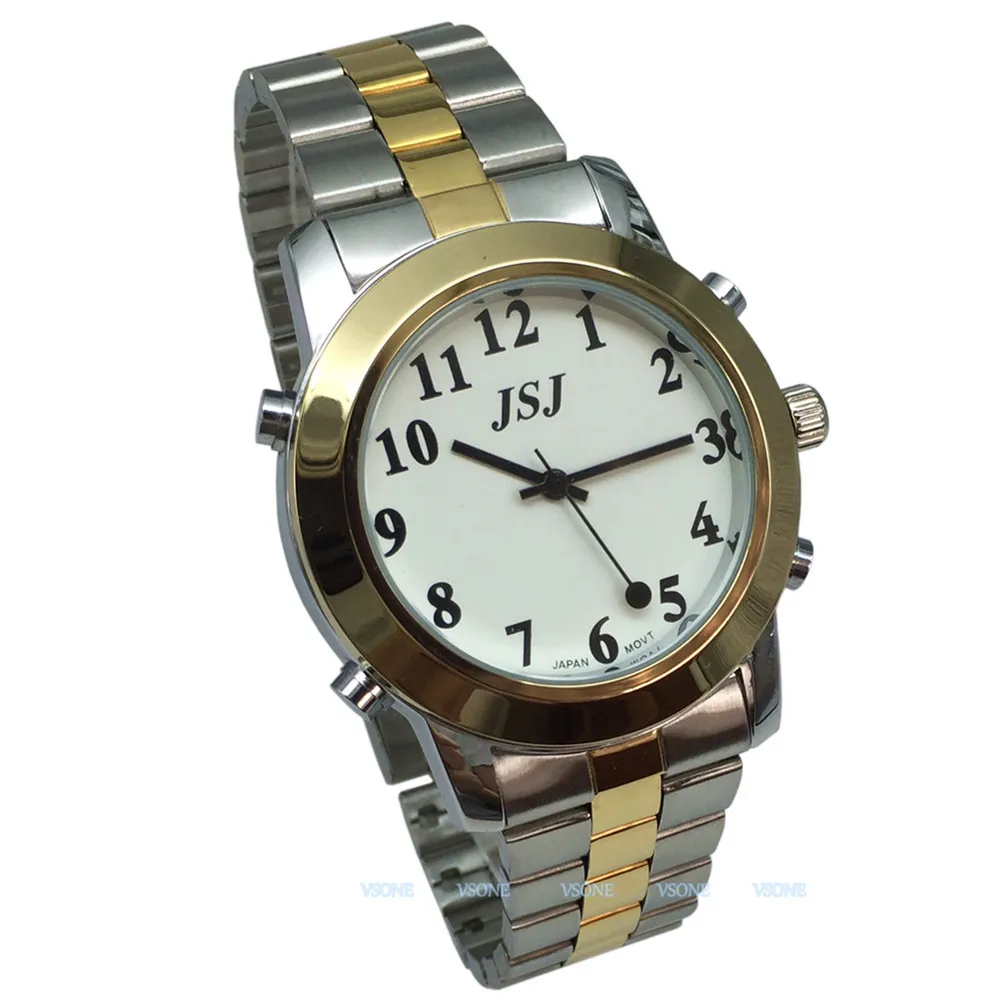 

Golden Color German Talking Watch Big Voice for Blind People Quartz Alarm Watch