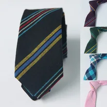Хлопок галстук 6 см узкий галстук в полоску плед Бизнес Для Мужчин's Повседневное узкие Узкие Галстуки Галстук для Для мужчин Свадебная вечеринка подарок аксессуары