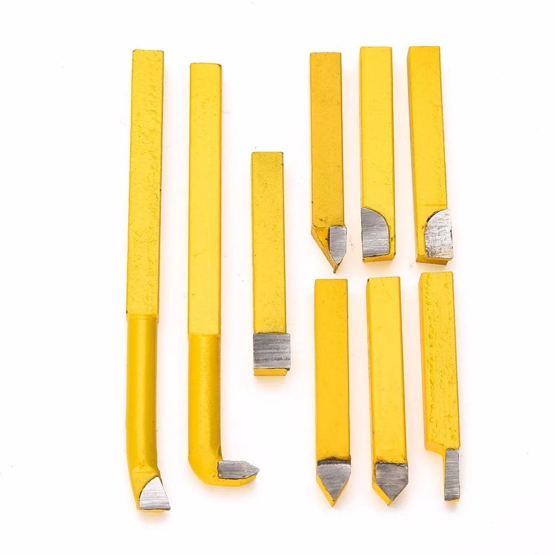 9pcs/Set YW1 Alloy Carbide Brazed Tip Tipped Lathe Cutter Tools 8*8mm