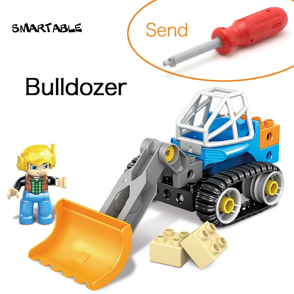 

Smartable Engineering Bulldozer Big Building Blocks Toy Set For Early Child Educational Compatible Legoing Duplo Christmas Gift