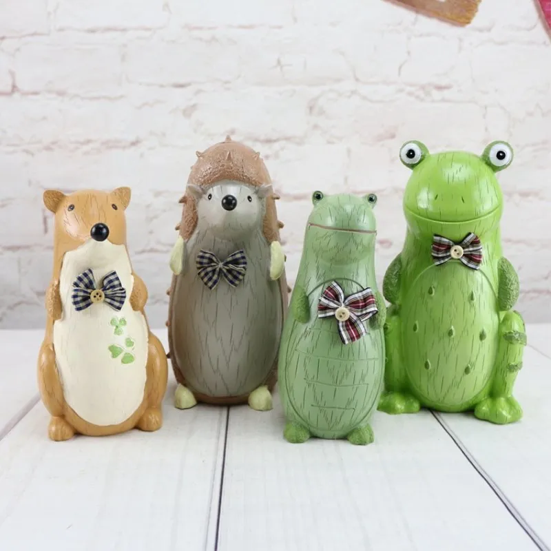 

Cartoon Animal Piggy Bank Hedgehog Dinosaur Kangaroo Frog Save Money Piggy Bank Creative Children Birthday Gift Resin Ornaments