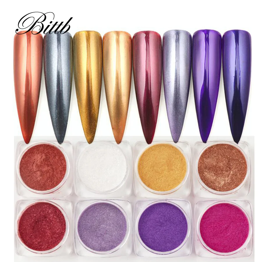 

Bittb Mirror Powder Nail Art Glitter Chrome Shiny Pigment Dipping Powder For Nails Decoration Manicure UV Gel Polish