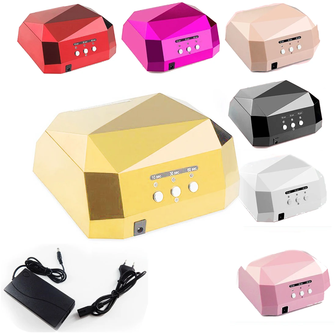 Portable 36W LED Lamp Portable Nails Dryer Diamond Shaped Nail Lamp Nail Dryer