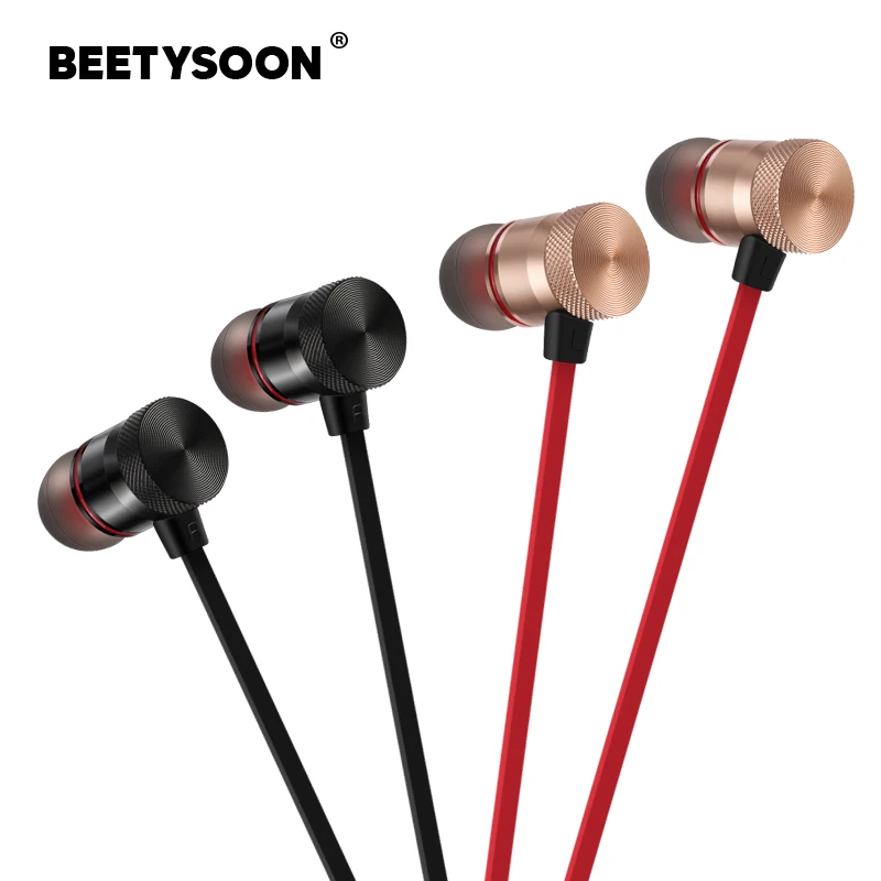 BEETYSOON беспроводные наушники Bluetooth V4.2 металлическая гарнитура бас с микрофоном