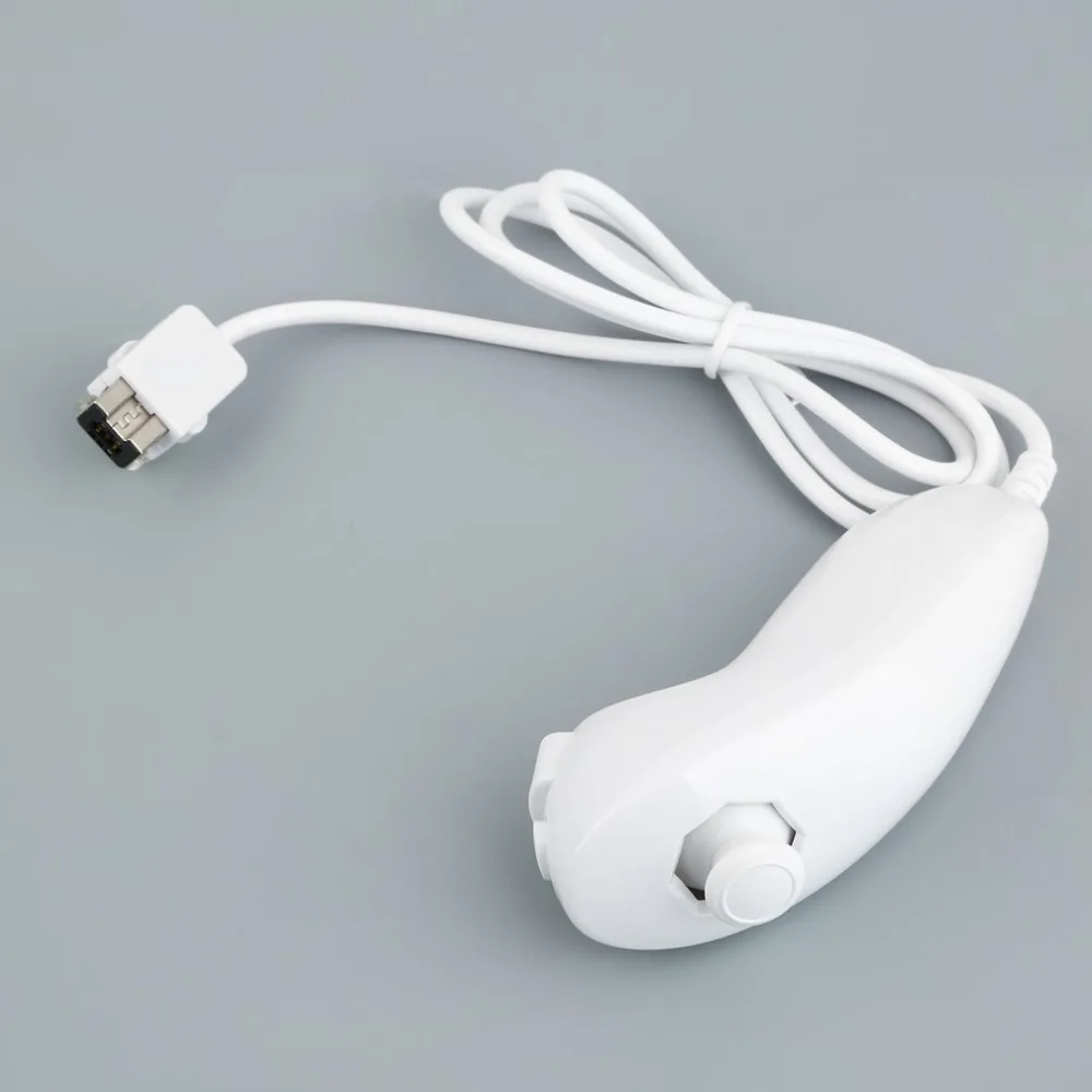 White Remotes Control Gaming Joystick For Nintendo Wii Wired Remote Nunchuk Controller font b Gamepad b