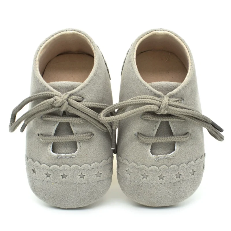 Винтажная детская обувь из искусственной кожи; обувь для девочек; весенние ботиночки для маленьких девочек; детские мокасины; модная обувь для малышей 0-18 месяцев; 8 цветов - Цвет: Серый