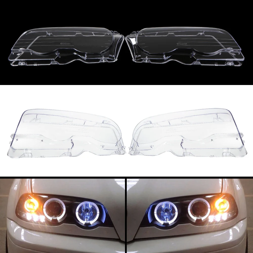 

Headlight Clear Lens Cover 2 Pcs Front Headlamp Plastic Shell For BMW E46 2-Door 1999-2002 (Left & Right) Car Accessories