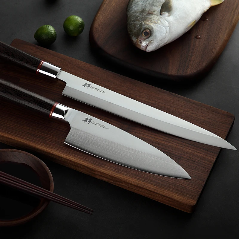 Cutelo de Aço Japonês Sushi Yanagiba Sashimi Faca Filetagem Facas Alemanha Importações 70cr15mov Salmão Pequeno Corte da Casca