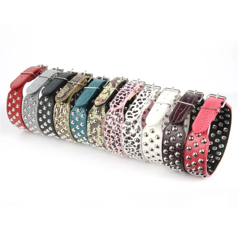 Unique Studded Faux Leather Dogs Collar Large Pets Dogs Pitbull Bully