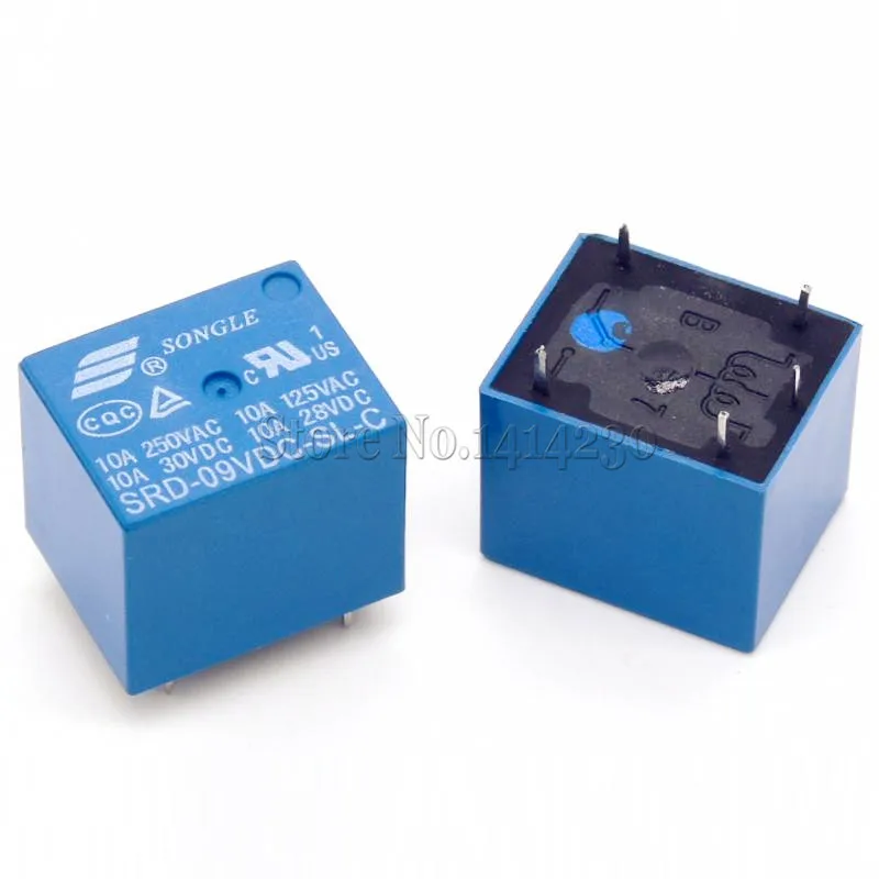 SRD-09VDC-SL-A Power Relay 10A 9VDC T73 4 Pins x 10pcs