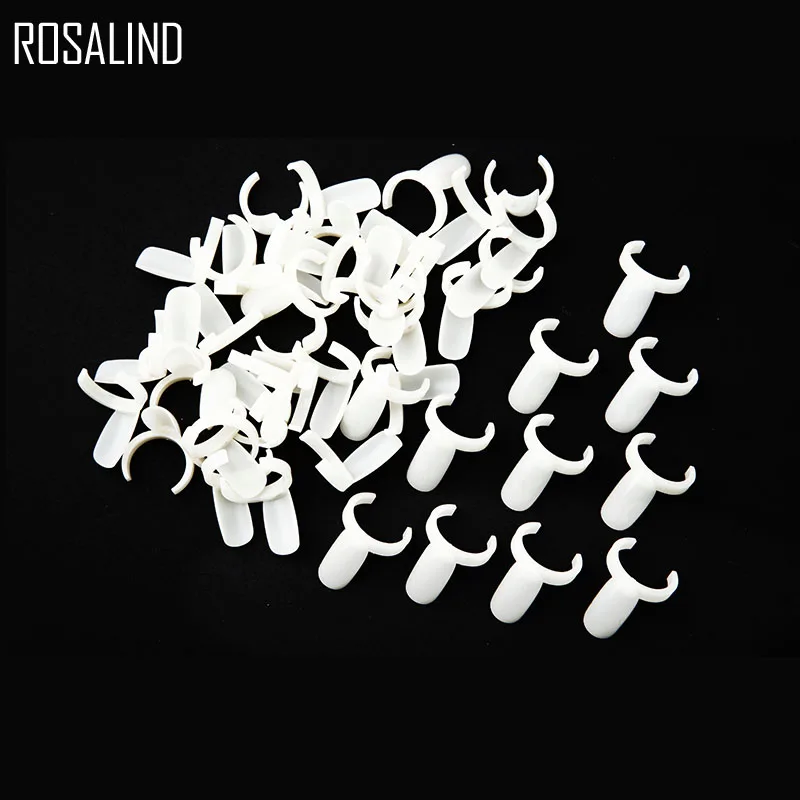 

ROSALIND 50Pcs/Lot Acrylic Full Nail Tips Polish UV Gel Color Pops Display Nail Art Ring Style Nail Tips