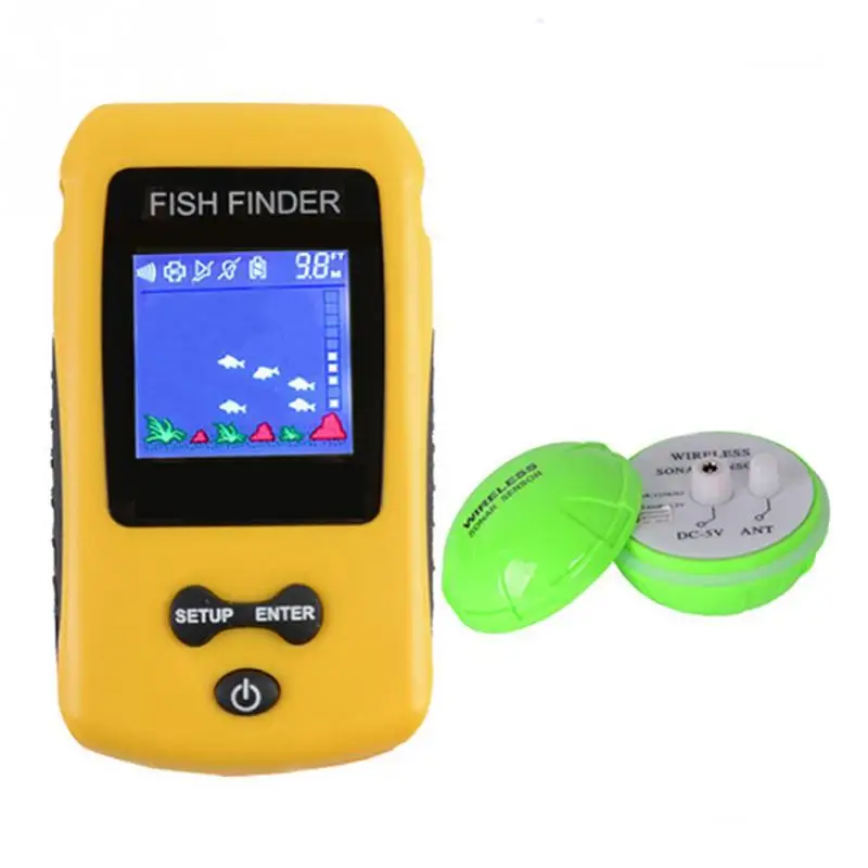 

1PC Portable Wireless Sonar Sensor Rechargeable Smart Fishfinder Wireless Handheld LCD Display Sensor Fishing Tackle New Hot