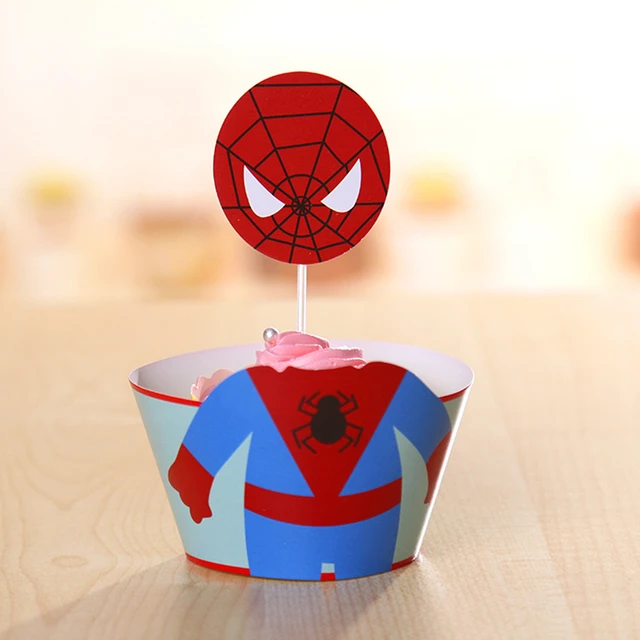 24 teile/los Spiderman verpackung muster backen cupcakes begrenzt