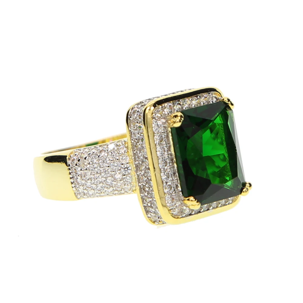 Gothic big stone Rings modern Style Fashion Jewelry For Men Woman Jewelry bijoux Men's Ring With Stone Square ring Gem Red CZ