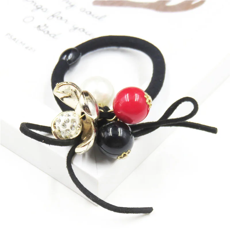 10PCS/LOT 3-Ball Flower Elastic Hair Bands For Girls Bohemian Headband Scrunchy Korean Fashion Kids Accessories Women |