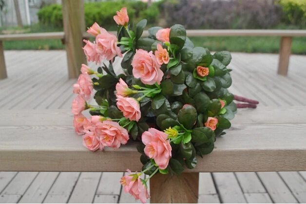 

one Azalea Bush Fake Azaleaes Fowers Gardenias 7 Stems for Wedding Centerpiece Decor Flowers