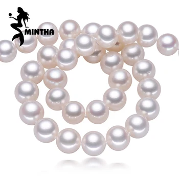 

MINTHA AAAA Pearl Jewelry,natural pearl necklace 8-9mm, Nearly round pearl necklace for women CLASSIC Necklace choker necklace