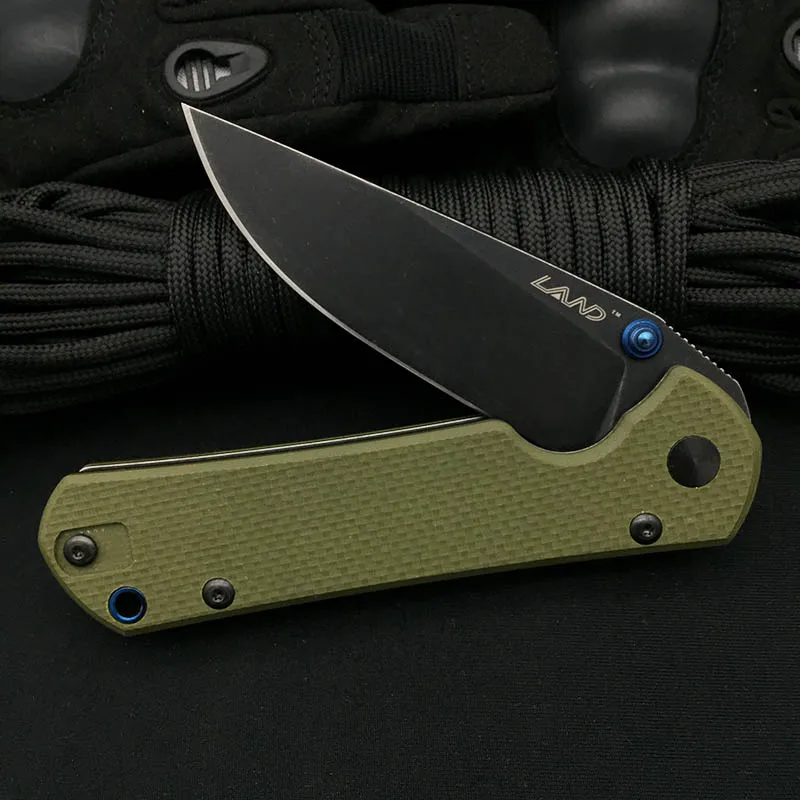 لاند 9106 12C27 شفرة G10 مقبض للطي سكين في الهواء الطلق الصيد التخييم بقاء EDC جيب أداة ضوء قطع سكاكين المطبخ