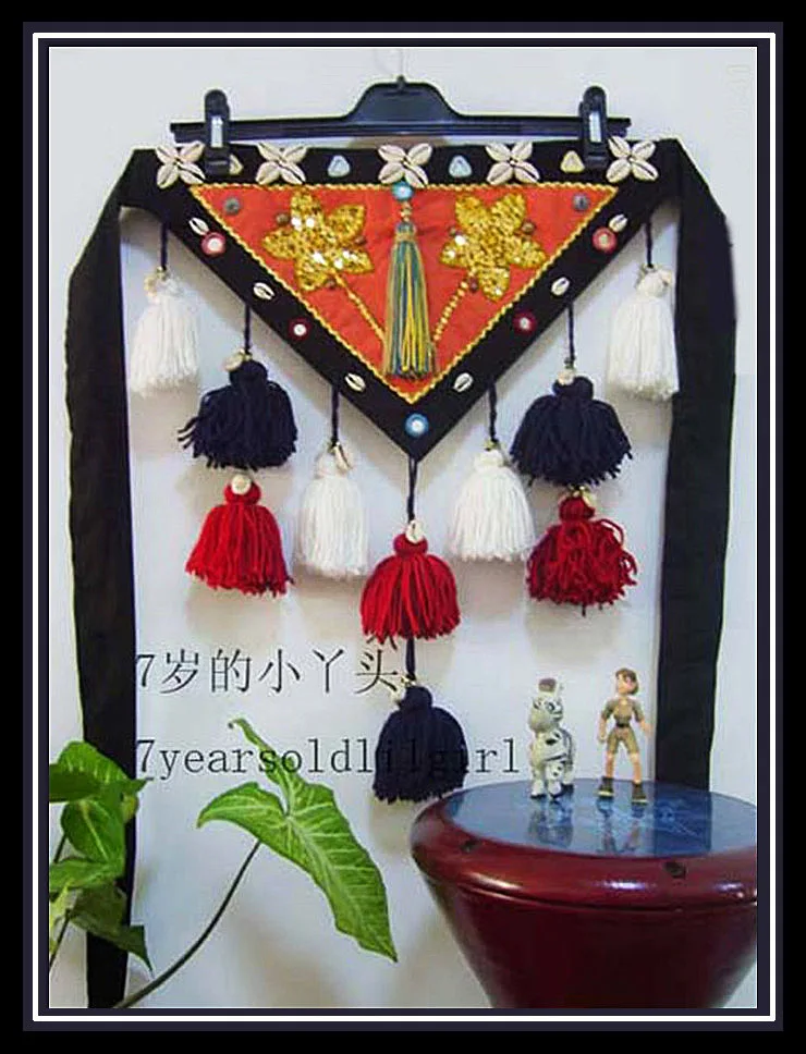 

Tribal Banjara kuchi tassel Belly Dance textile costume waist belt hip scarf ATS BA06-18