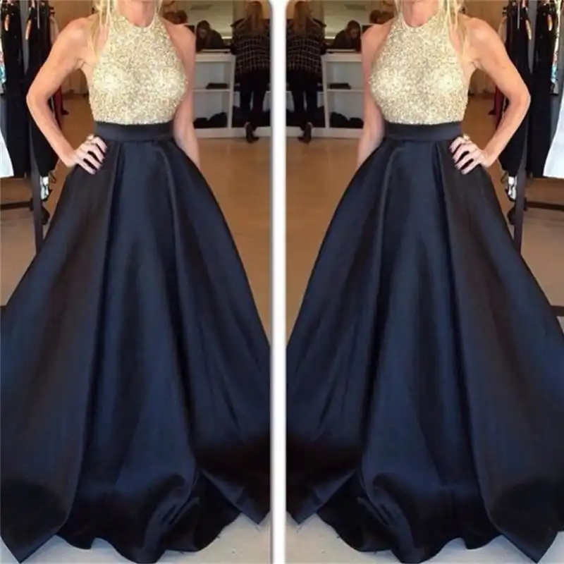 black elegant gown