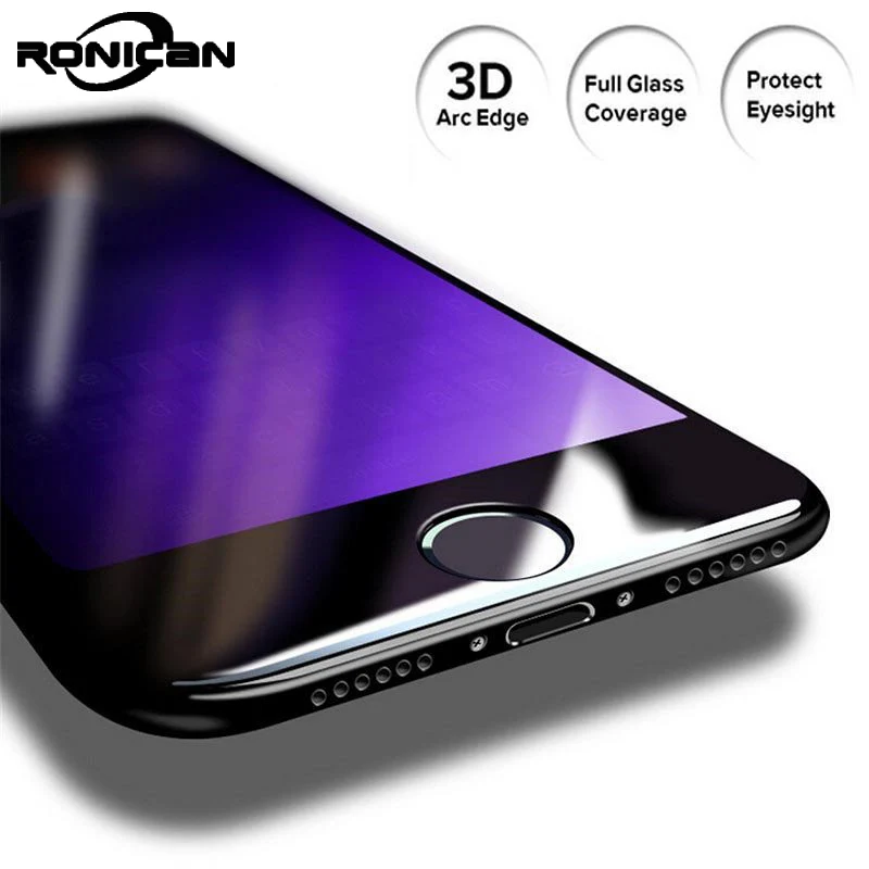 RONICAN 9H 3D полное покрытие Anti Blue Light закаленное стекло Защита экрана для iPhone 7 plus