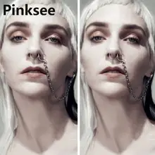 Модные кольца для носа и шпильки из сплава, поддельная перегородка, цепочка для носа и ушей, кольцо для носа и пирсинг, ювелирные изделия, Прямая поставка