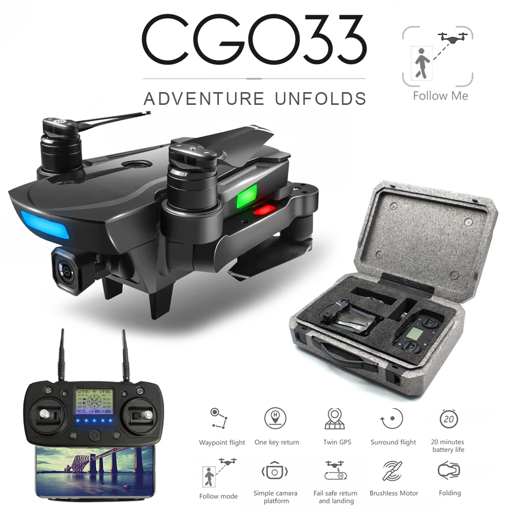 CG033 бесщеточный FPV Квадрокоптер с 4k/ 1080P HD Wi Fi карданный подвес камера или без