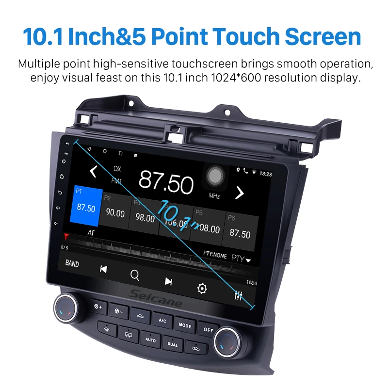 Clearance Seicane Android 6.0/7.1/8.1 HD 10.1" GPS 2DIN Car 4-Core Stereo For Honda Accord 7 2003 2004 2005 2006 2007 Multimedia Player 2