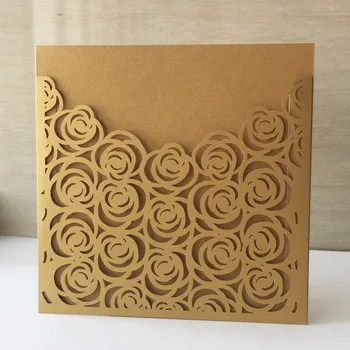 

12Pcs/lot Pearl Paper Laser Cut Greeting Cards Handmade Vintage Pink ,White ,Green Rose Birthday Postcards DIY Thank You Cards