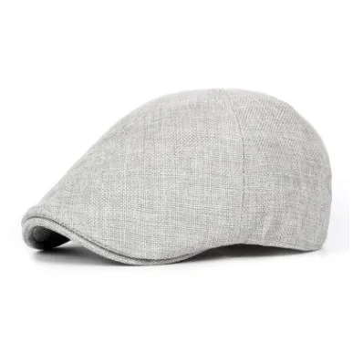 XdanqinX Summer Retro Men's Cap Ultra-thin Breathable Berets For Men Women Elegant Women's Flat Caps Beret Ladies Couple Hat New - Цвет: light gray