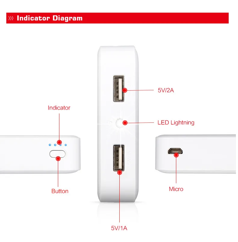 Yoobao M4 10400 мАч телефон Зарядное устройство с двумя портами USB Выход Портативный устройство Зарядное устройство внешний мини-аккумулятор с Светодиодный индикатор для смартфона