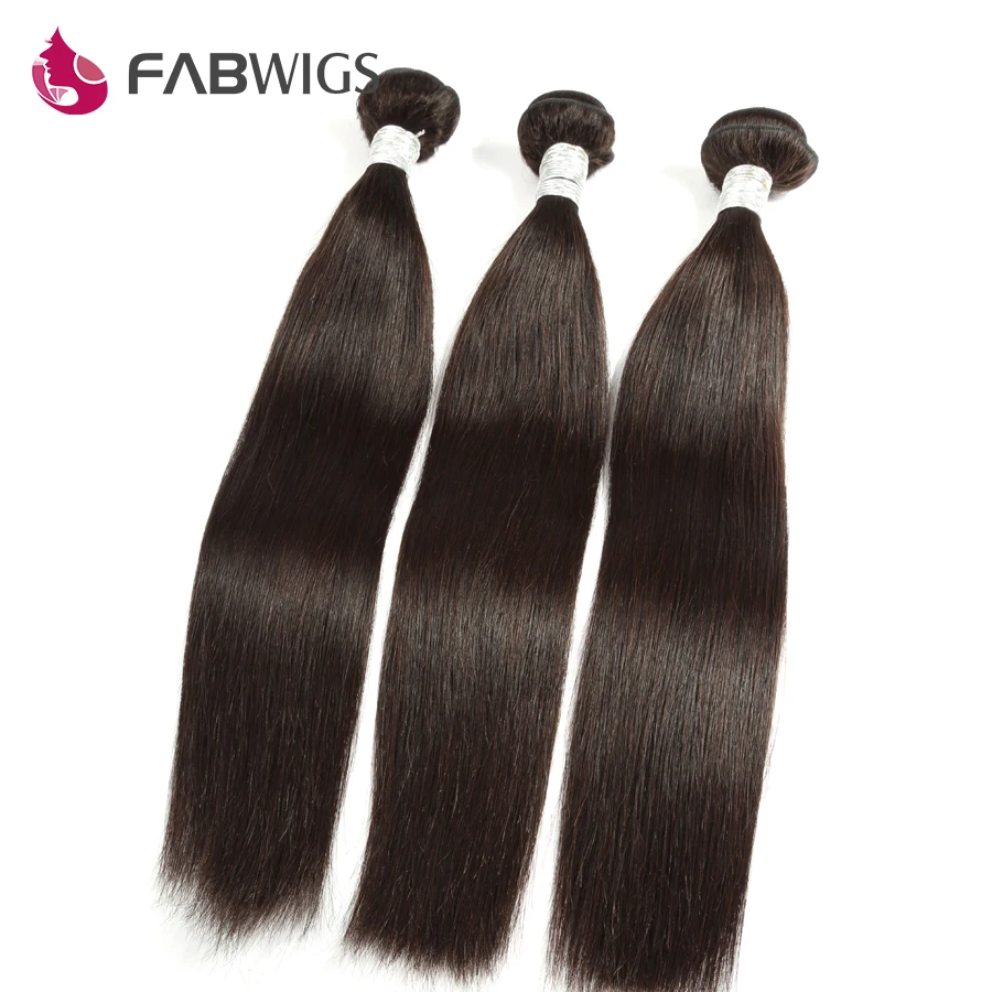 Fabwigs волосы Бразильская кожа натуральный цвет 3 пучка человеческие Remy