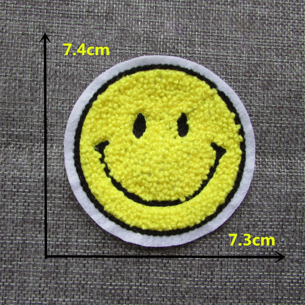 

Towel embroidery lovely smiling face DIY accessories sew clothes pants accessories hot-melt adhesive patches stripes