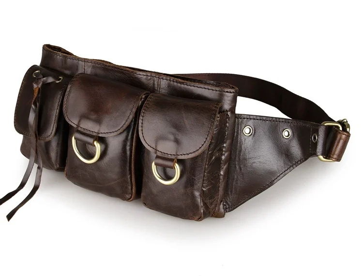 3014q Herren Dark Vintage Kaffee Taille Echtem Coffee Jmd Fanny Leder Tasche Pack nZvp0qnx
