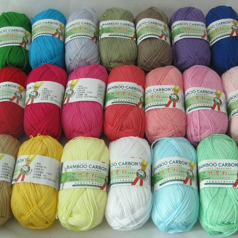 Soft Smooth Natural Bamboo Cotton Hand Knitting Yarn Baby Cotton Yarn ...