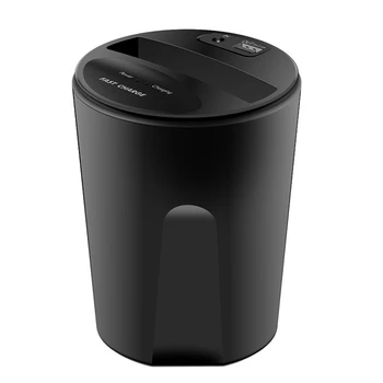 

Black Cylindrical 10W X8 Car Wireless Charger Cup With Usb Output For Iphonexs/X/8