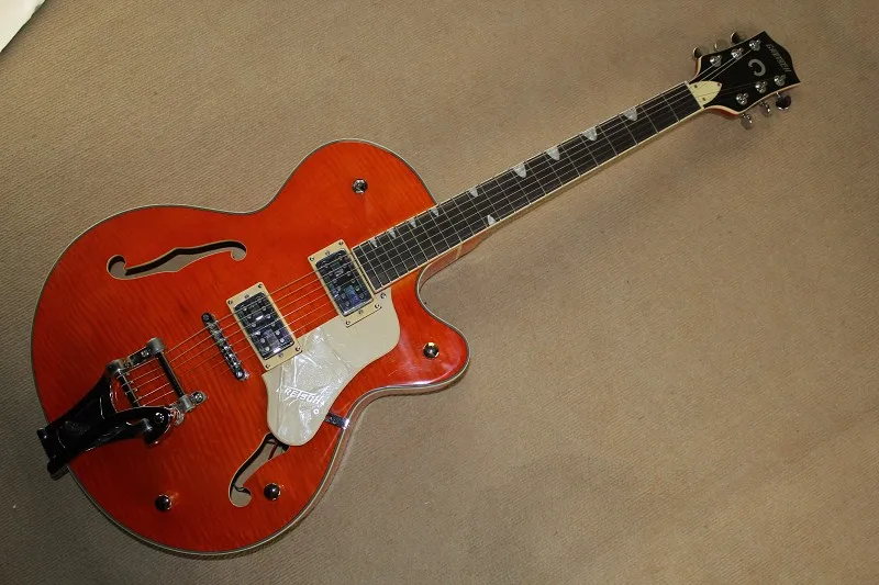 Factory Custom Semi Hollow Body Orange Gretsch 6120 Electric Guitar