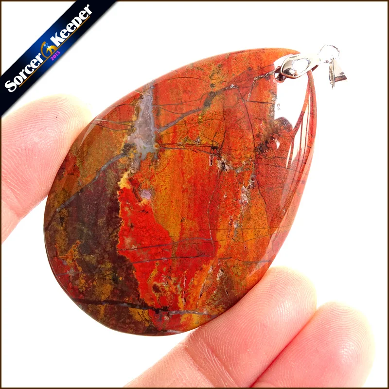 

Collares New Pendant Necklace Natural Crystal Stone Bloodstone Beads Agates Necklace & Pendants Fashion Bijoux Women WS565